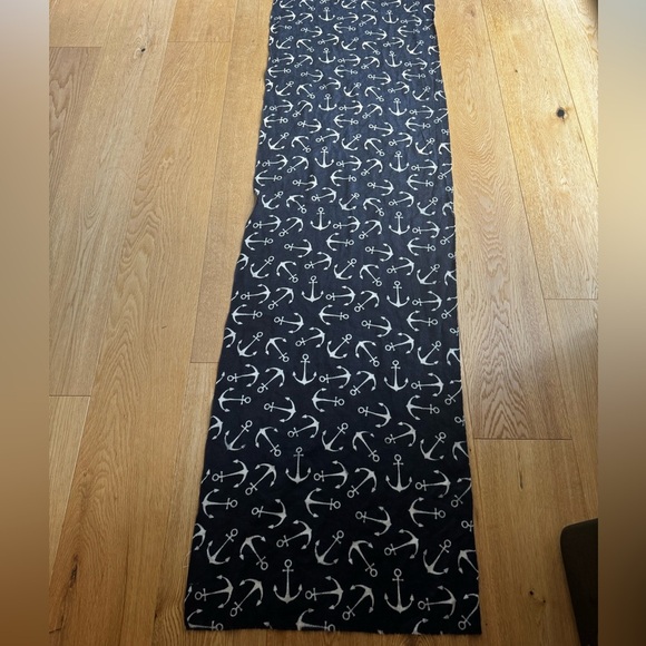 Matinique Navy Blue Anchor Print Scarf - Nautical Style Accessory - Picture 7 of 9
